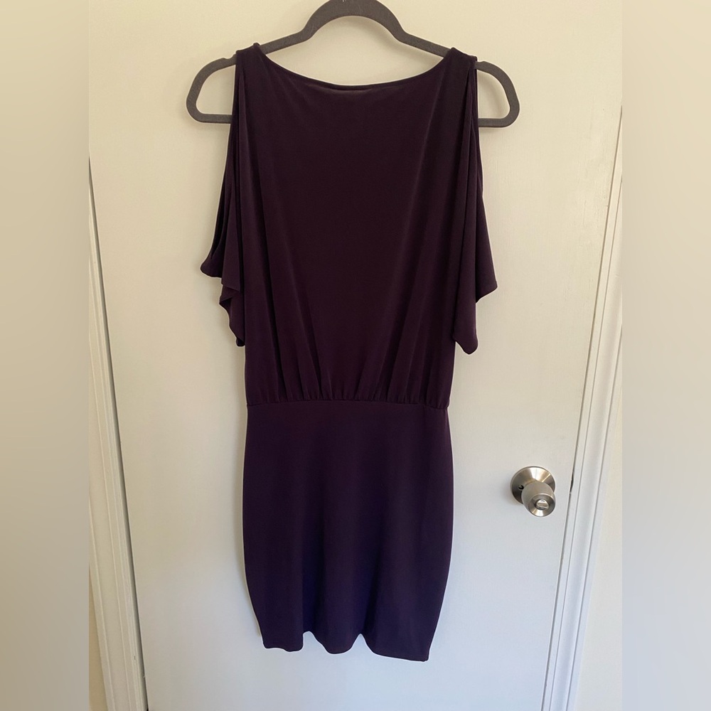 Moda International cold shoulder dress. Size small. Color: Eggplant.